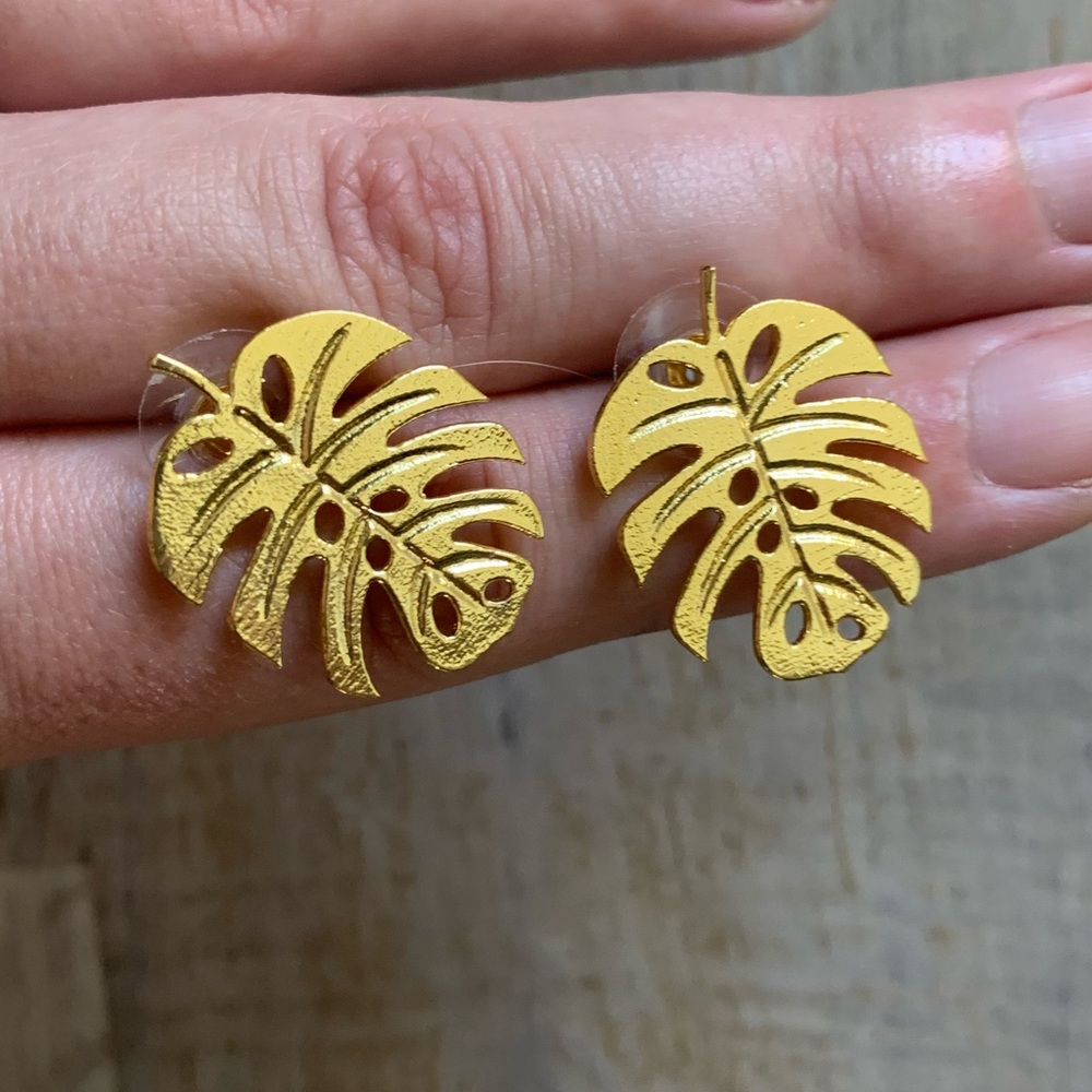 Lisi Lerch gold palm leaf earrings